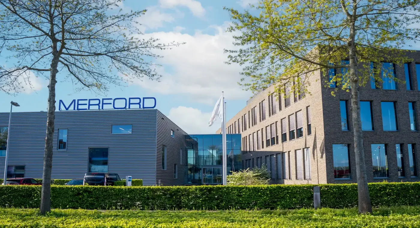 Het hoofdkantoor van Merford, waarvoor wij de interne montage-app bouwden
